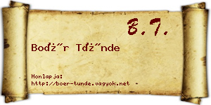 Boér Tünde névjegykártya
